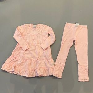 Naartjie rare soft pink dress and pants set size 4